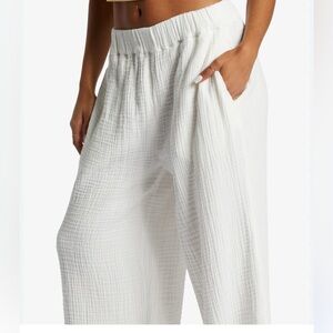 Billabong Follow Me Part 2 Beach Cream Wide Leg Minimalist Gauze Pant size M